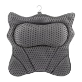 Bath Pillow,Ergonomic Bathtub Pillows for Tub Neck and Back Support,with 6 Powerful Suction Cups,Provide Shoulder and Back Relaxing,Bath Accessory,Fits All Types Bathtub(Grey)