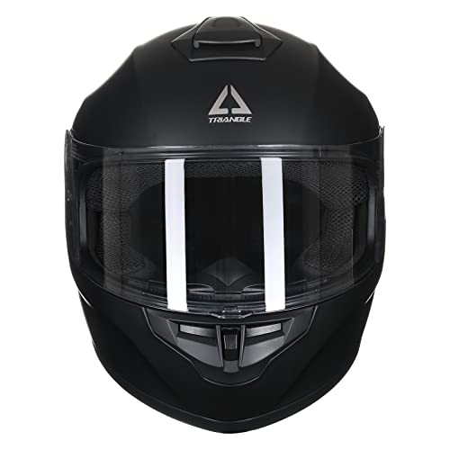 Triangle Full Face Motorcycle Street Bike Helmet Lightweight Dot Approved (Medium, Black)… #TOP1