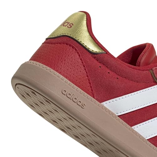 adidas Mixte Enfant Breaknet Sleek Junior Shoes, Better Scarlet/Chalk White/Gold met., 35 1/2 EU