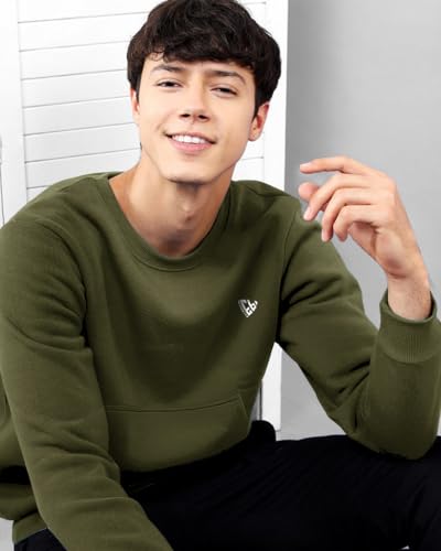 Image of EYEBOGLER Men's Cotton Blend Round Neck Sweatshirt