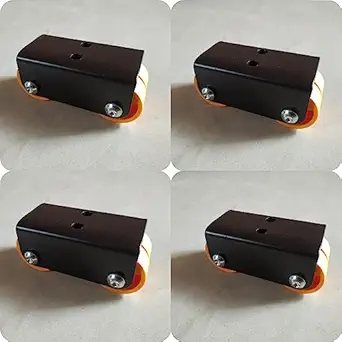 Caster Wheel Heavy Duty Castor 4 x 4 Fix for Furniture Trolley, Bed,Coffee table,Shopping Trolley, Furniture Table & Other equipment/ 200Kg Load Capacity, Yellow wheel (Pack of 4)