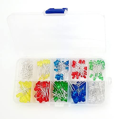 Eloogaa Led Resistor Kit 600 Pcs 30 Values Resistor Kit 10 Ohm-1M Ohm With 1% 1/4W Carbon Film Resistors Assortment,200Pcs 5Colors 3Mm&5Mm Led Light Emitting Diode For Arduino Projects #TOP1