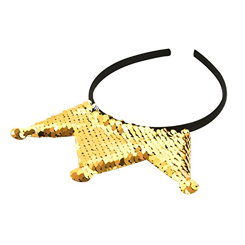 Oblique Unique® Haarreifen mit Krone und Pailletten mit Glitzereffekt Prinzessin Königin - Farbe wählbar - (Gold)