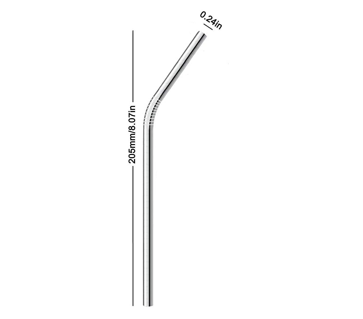 Baraky 5 Pack Stainless Steel Drinking Straws, 2+2+1-Pack Rust Proof Steel Straws with Cleaning Brush Perfect for Smoothies & Cold Beverages 1
