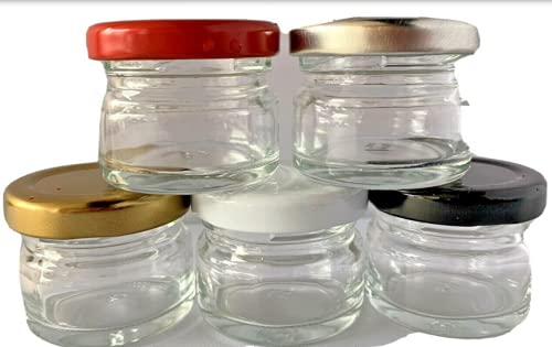Tarro de cristal transparente pequeño de 25 ml con tapa de rosca, boda, miel, mermelada, vela, cosmético, polvo, líquido