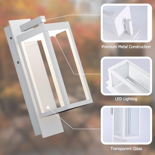 Image of Outdoor Wall Light Fixtures, Outdoor Light Fixtures Wall Mount, Wall Sconce Lighting with Led Bulbs, Anti-Rust Modern Matte Black Outside Lights for Patio Front Door Entryway Garage