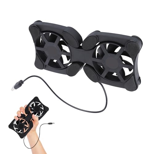 FRCOLOR Enfriador y Refrigeración de Portátil Negro 2 Ventiladores USB Base Plegable Antideslizante de Abs para Computadora Portátil