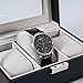 ProCase Watch Box for Men, 3 Slot Mens Watch Case, Watch Storage Watch Holder Organizer for Men, Watch Display Case With Glass Lid -3 Slot, Black
