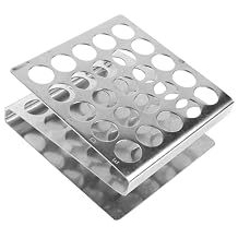 iplusmile Z Shape Metal Test Tube Rack with Multi-Hole Design Compact Stainless Steel Test Tube Holder for Laboratory Use 4.33 X 4.33 X 2.36 Inches