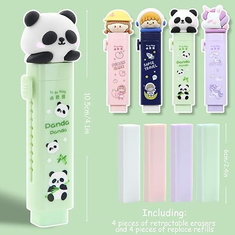 Image of DEOXY Pack Of 5 Eraser Set For Kids, Stationary Set, Rubber Eraser For, Kawaii Erasers, Fancy Erasers For Birthday Return Gift, Multi-Color