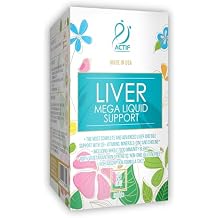 Actif Liver Mega Liquid Support - Complete Liver and Bile Maximum Strength Supplement, Non-GMO, Made in USA, 32oz