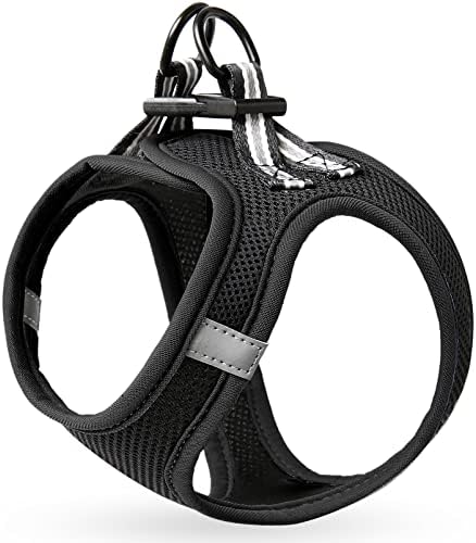 HEELE Dog Harness Reflective Small Dog Harness Soft Breathable Mesh Harness for Small Dog Puppy Harness for Daily Trips Night Walks, Red, S
