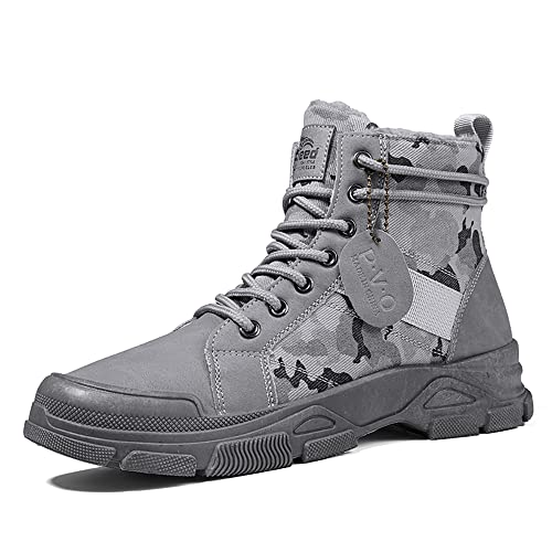 [MIDIRO] ハイキングシューズ トレッキング靴 レースアップ メンズ 冬用靴 トアウトドア キャンプシューズ ハイキング カモフラージュ 遠足 裹起毛 防寒 防水 軽量