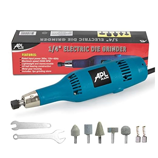 Aplman Die Grinders with AC/DC Switch 1/4" electric die grinder for 2.5 AMP Motor Delivers 25,000 RPM