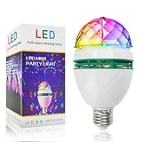 SUNETARY E26 E27 LED Rotating Disco Ball Light Bulb, 3W RGB Lightbulbs Strobe Light Bulb Multi Color