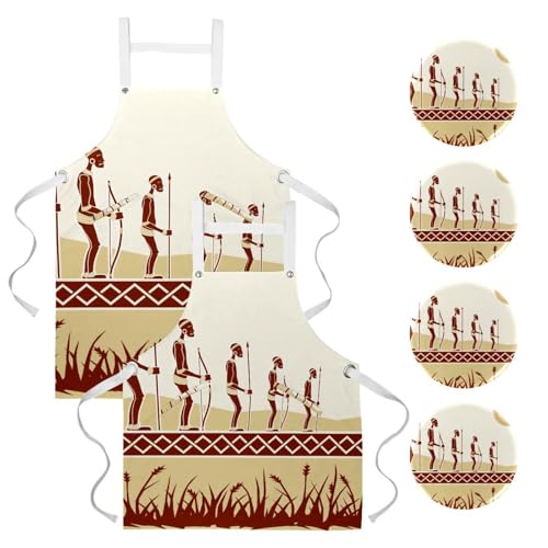 Tablier de serveuse pour restaurant motif africain de qualité supérieure