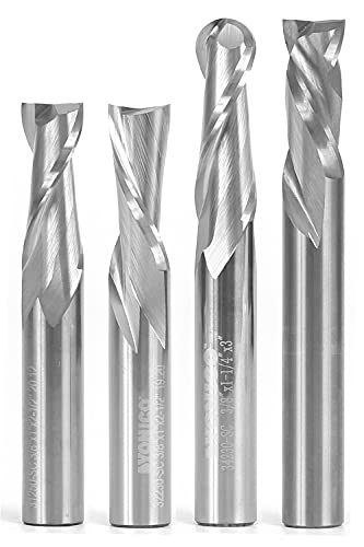 Image of YONICO CNC Endmill Router Bit Solid Carbide 3 /8-Inch Diameter X 1-Inch Cutting Length 3 /8-Inch Shank 14423