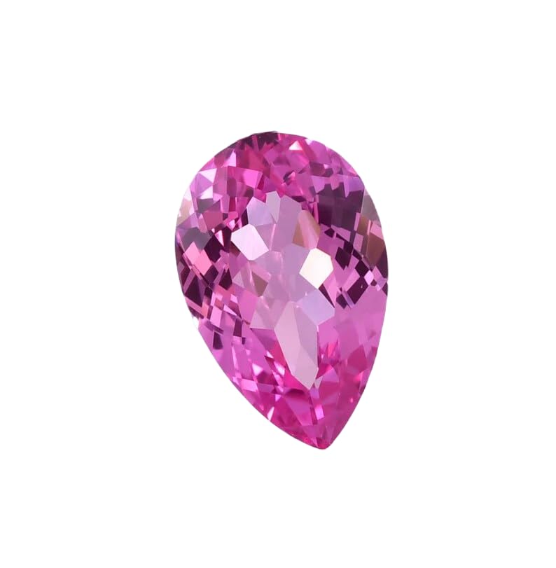 Saphir rose naturel 16x12mm pierre facettée poire pour bague et collier