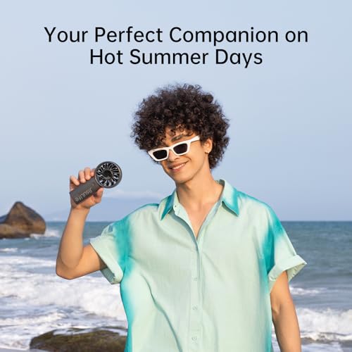 JISULIFE Ventilador portátil Life4 com motor potente, tela de LED, bateria de 5000 mAh, 5 velocidade