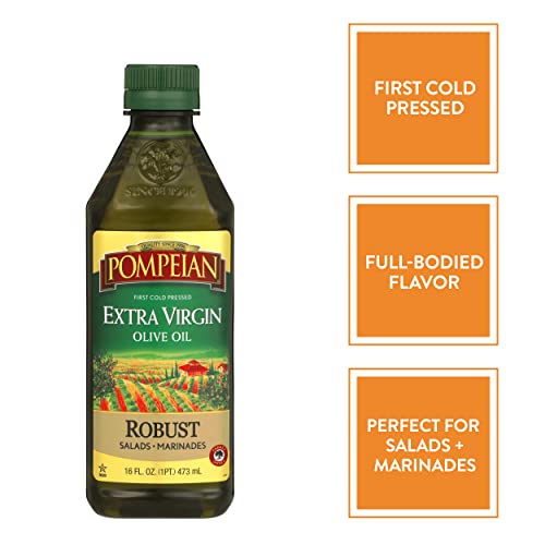 Pompeian Robust Extra Virgin Olive Oil, First Cold Pressed, Full-Bodied Flavor, Perfect For Salad Dressings & Marinades, 16 Fl. Oz. #TOP1