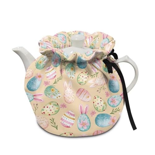 Image of Easter Egg Tea Cozy for Teapot Insulated Large Teapot Cover to Keep Warm Tea Kettle Cover Machine Washable for Home Kitchen Tea Party Table Decor