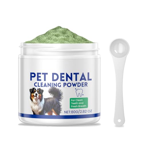 HADAVAKA Plaque Off Powder for Dogs, Pet Breath Freshener, Dogs Teeth Cleaning Powder, Gently Cleans Plaque, Easily Cleans Teeth, For Small, Medium and Large Pet