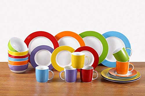 24 Piece Colour Band Dinner Set