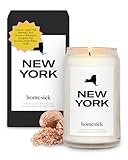 Homesick Scented Candles for Home (New York) - 13.75 oz Long-Lasting Soy Wax Jar Candle for Women & Men for All Occasions, 60-80 Hours Burn Time - Notes of Nutmeg, Cinnamon & Clove