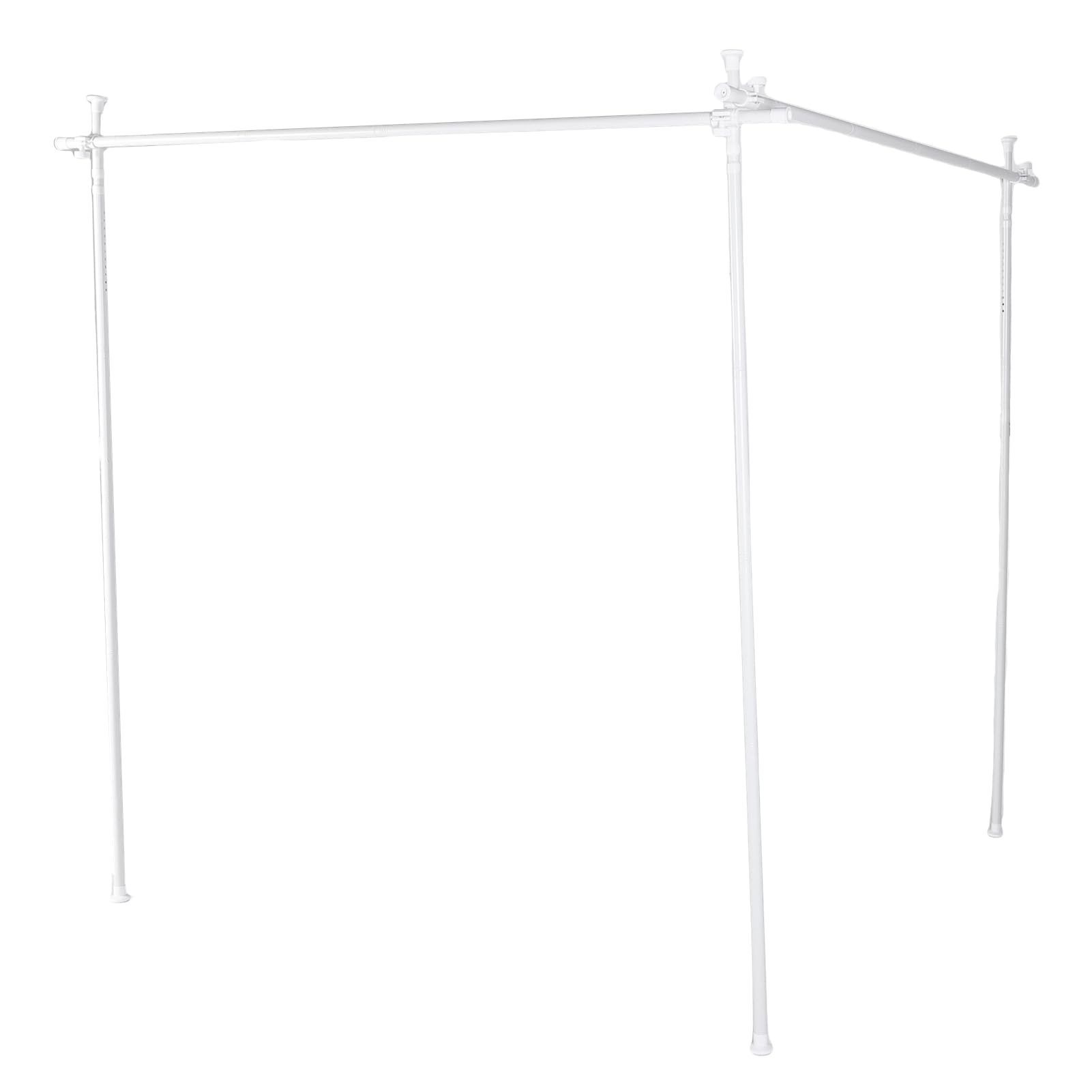 Tringle à Rideau de Séparation de Pièce Réglable du Sol au Plafond, Installation Facile pour Cloison de Pièce dans les Dortoirs et les Bureaux en Acier au Carbone (Blanc mat)