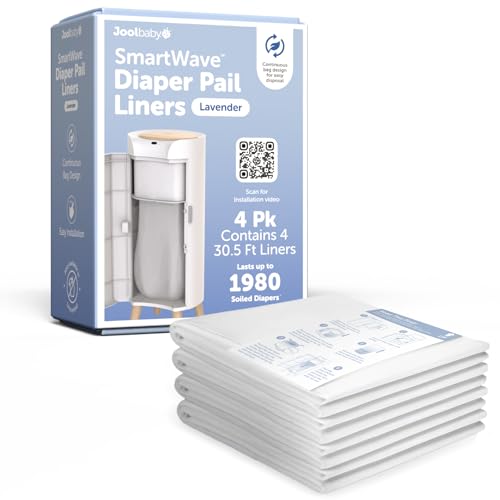 Image of Jool Baby SMARTWAVE Diaper Pail Refill Liners (4-Pack) – Continuous Liner System - Lavender Scent, Lasts Up to 1980 Diapers