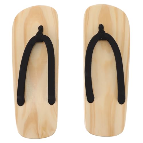 Sandalias geta tradicionales para hombre, zuecos de madera negra cómodos para verano