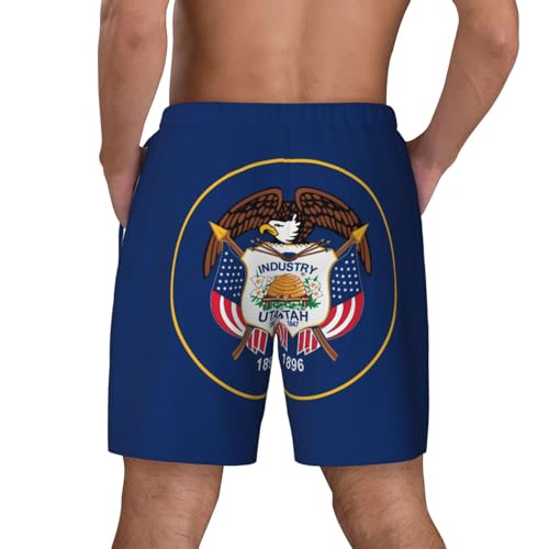 Pantalones cortos de natación para hombre con bandera de Utah y malla interior 4