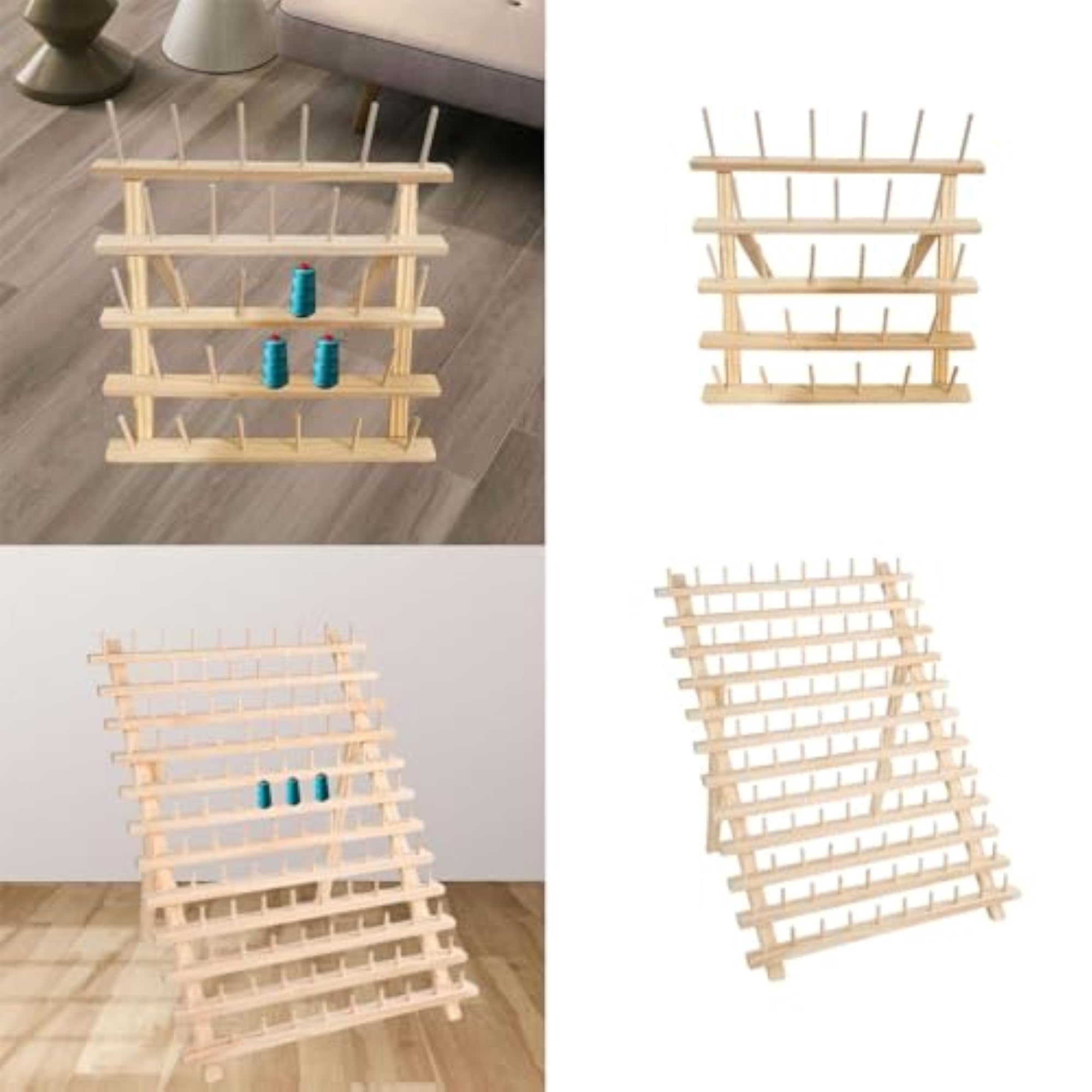 Wooden Thread Rack Holder for Knitting