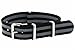16mm [ Black Gray ] Double Stripe Nylon Nato Band Military Watch Strap G10