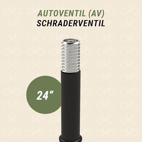 Prophete Fahrradschlauch 24 Zoll | Autoventil | ETRTO 40-507, 47-507, 50-507, 54-507, 57-507 | geeignet von 24 x 1,5 Zoll bis 24 x 2,125 Zoll