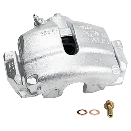 Image of TRQ Front Brake Caliper Set Compatible with 2010 Audi A3 2010-2015 TT Quattro 2012-2019 Volkswagen Beetle 2010-2014 Golf 2008-2013 GTI 2005-2017 Jetta 2006-2010 Passat 2006-2009 Rabbit
