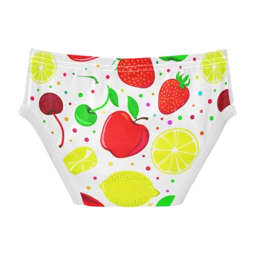 CHIFIGNO Colorful Fruits White Briefs for Boys Soft Cotton Underwear Little Boy Breathable Underwear Briefs2
