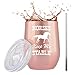 Horse Gifts For Women, Horses Keep Me Stable, 12oz Rose Gold Wine/Coffee Tumbler with Lid - Mug for Horse Lover, Equestrian, Cowgirls Things