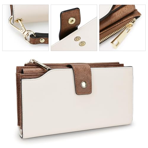 Image of YALUXE Women's Real Leather Wallet RFID Protect 21 Card Slots Phone Pocket