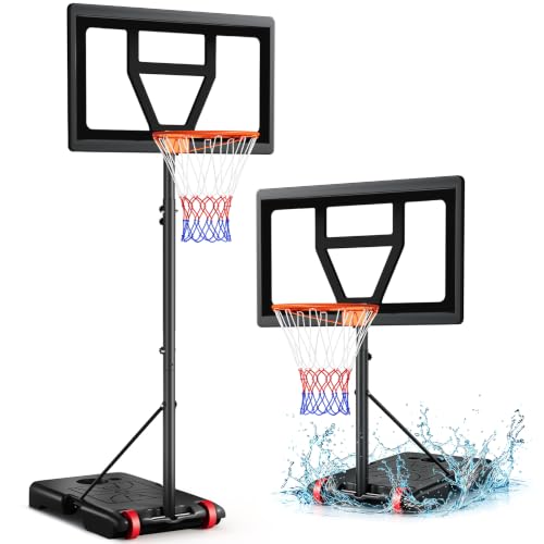 Yohood Basketballkorb Outdoor Kinder,Basketballkörbe mit Ständer Höhenverstellbar 92-210cm,Tragbarer Basketballkorb Indoor-Outside Wetterfest