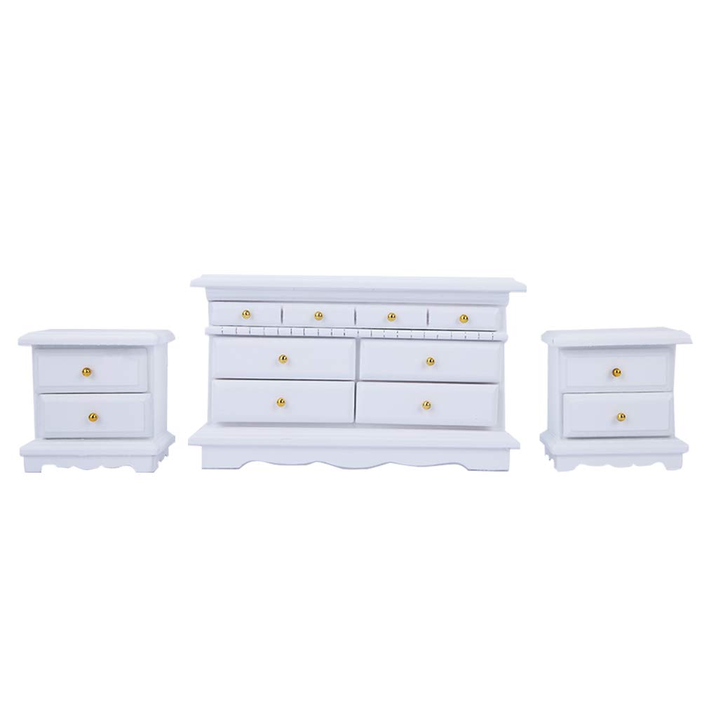 6 Pieces Miniature Bedroom Furniture Set 1:12 Scale Dollhouse Furniture Figurens Mini Models DIY Decoration Accessories for Dollhouse - Image 4