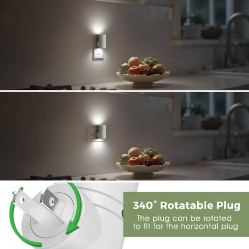 Image of L LOHAS LED Bright Night Lights Plug into Wall,Daylight White,Rotating,Mini