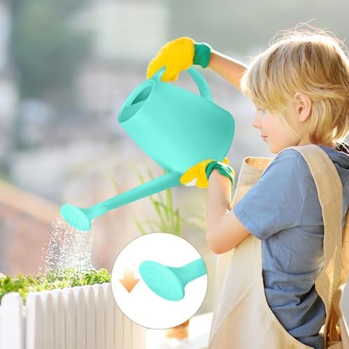 Image of Plastic Watering Can - for Home Plant Garden - 1 /2 Gallon - SkyBlue