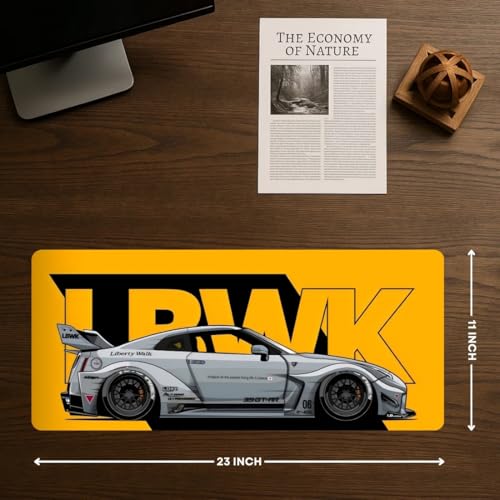 Image of Moto Edition Desk Mat 23x11 Inch - Racing-Themed Keyboard & Mouse Pad for Office, Home & Gaming | Non-Slip Rubber Base, Waterproof Surface, Supercar & Bike Inspired Table Mat (Urban Racer)