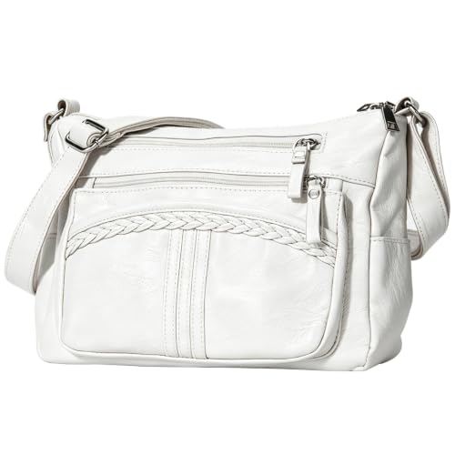 Image of ELDA Purses for Women Pocketbooks Soft PU Leather Ladies Crossbody Purse Multi Pocket Shoulder Bag