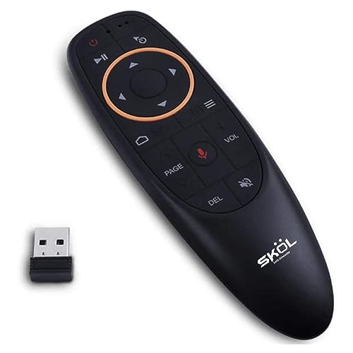 SKOL® G10 Voice Control Air Fly Mouse /2.4GHZ Wireless Microphone Remote Control for Android TV Box, Smart TV, Laptop, Smart Projector Universal Remote Controller [Black]