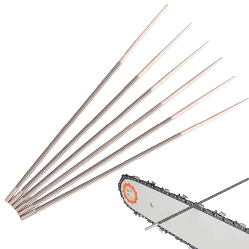 Lime pour Affûte Chaine,6 pièces Lime Ronde D'affûtage,Lime Ronde pour Chaînes de Tronçonneuse,Affutage Chaine Tronçonneuse,Lime Metal en Acier Forgé,Affûteur de Limes