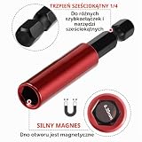 5-częściowy magnetyczny uchwyt do bitów, długi, ekstra mocny, elastyczny uchwyt do bitów do wkrętarki akumulatorowej z sześciokątnym trzonkiem 1/4", przedłużacz do bitów i wierteł, adapter do bitów do