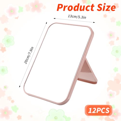 Kifmurase espejos de maquillaje rosa rectangular pack 12 miniatura 2