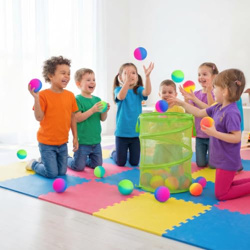 Image of Goaste 30 Pack Bouncy Balls for Kids, 1.8 Inch /45mm Large Rubber Bounce Ball Bulk, High Bouncing Balls Assorted Colors for Boys Girls Birthday Party Favors and Carnival Prizes, Gifts